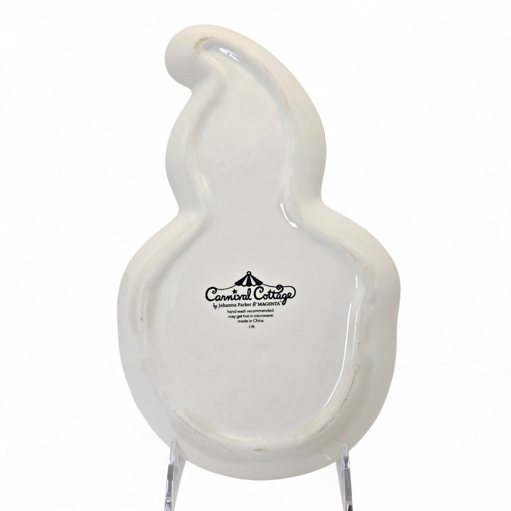 Johanna Parker Ghost Plate Halloween Carnival Cottage Magenta Ceramic - Picture 2 of 4